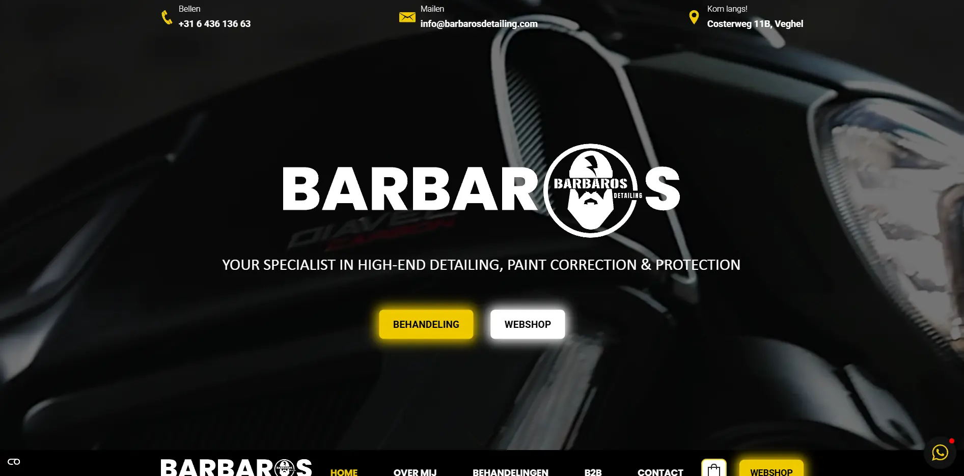Website preview Barbaros Detailing